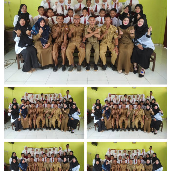 Foto bersama guru dan siswa kelas 6 di sdn 15 suak tapeh