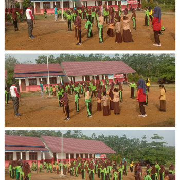 Kegiatan senam bersama di sdn 15 suak tapeh