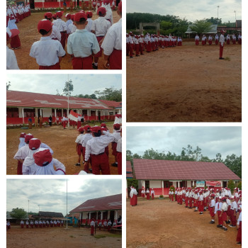 Kegiatan rutin upacara setiap hari senin di sdn 15 suak tape
